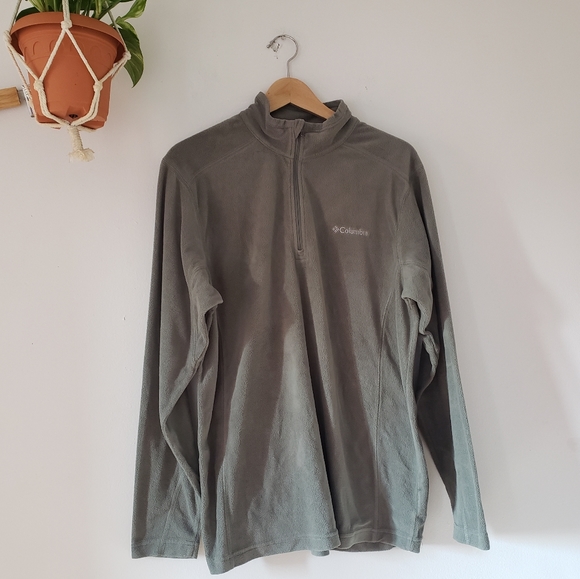 Columbia Men’s Klamath Range™ II Half Zip Fleece Pullover Medium Green Jacket - Picture 1 of 9